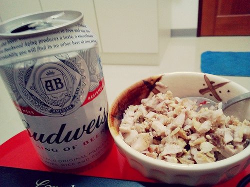 Ending my day with an ice cold beer with crispy pork sisig as appetizer Ending my day with an ice cold beer with crispy pork sisig as appetizer